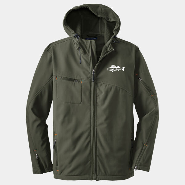 Port Authority - Textured Hooded Soft Shell Jacket - Embroidered Logo Thumbnail