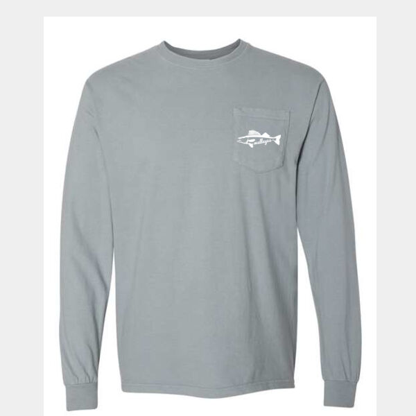 Garment Dyed Heavyweight Ringspun Long Sleeve Pocket T-shirt - Printed Logos Thumbnail