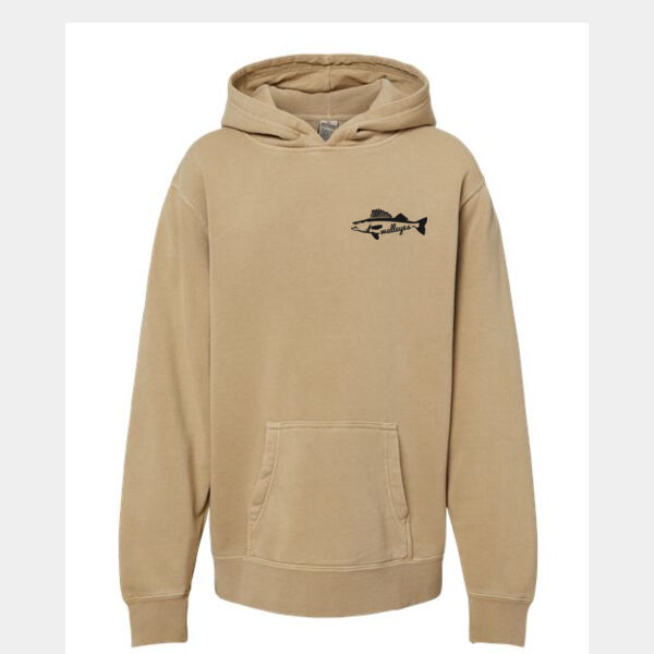 Independent Trading Co. Youth Midweight Pigment Dyed Hooded Sweatshirt - Embroidered Logo Thumbnail