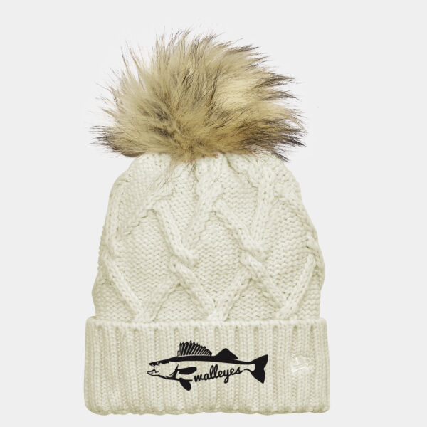 New Era ® Faux Fur Pom Beanie - Embroidered Logo Thumbnail