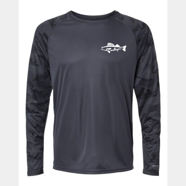 Paragon - Cayman Performance Camo Colorblocked Long Sleeve T-Shirt - Printed Logo Thumbnail